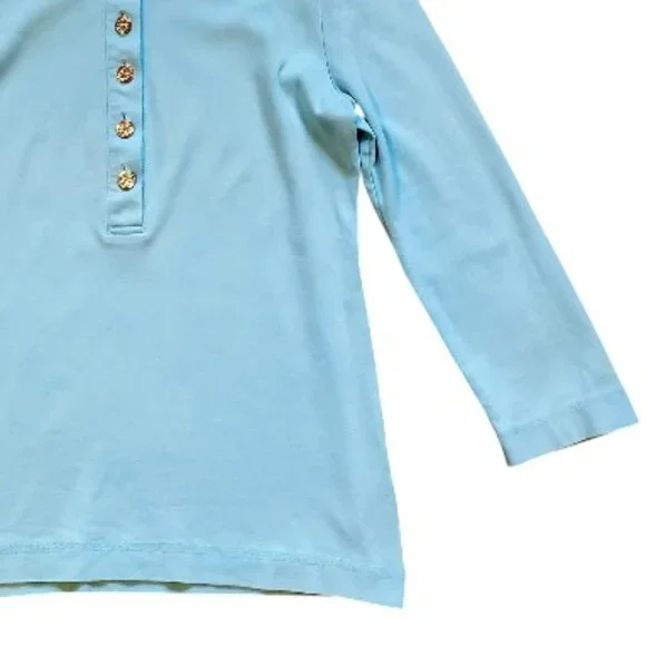 Tory Burch Light Blue Top Size L - Picture 4 of 5